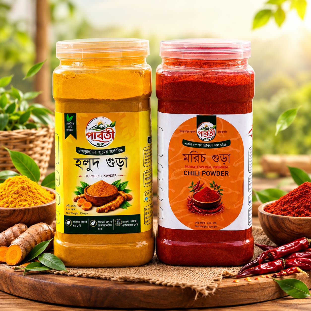 পাহাড়ি হলুদ গুঁড়া, মরিচ গুঁড়া  ১ কেজি